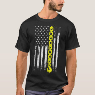 Camiseta Tow Truck Driver de linha amarela fina EUA sinaliz