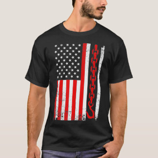 Camiseta Tow Truck Driver Gift Men USA Flag Towing Hook For