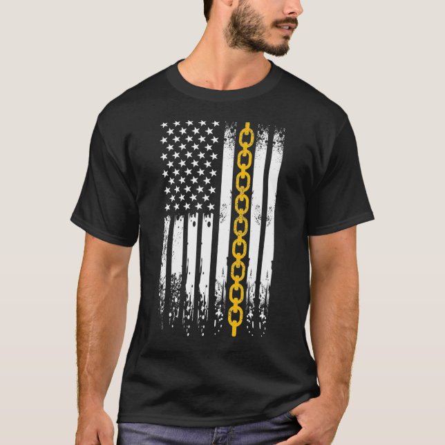 Camiseta Tow Truck Driver US Flag Wrecker Thellow (Frente)