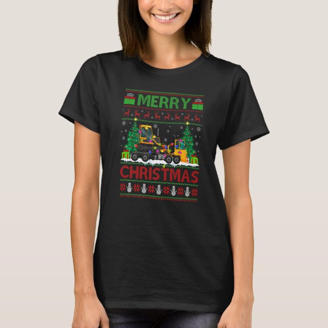 Camiseta Tow Truck  Xmas Tree Ugly Santa Tow Truck Christma (Frente)