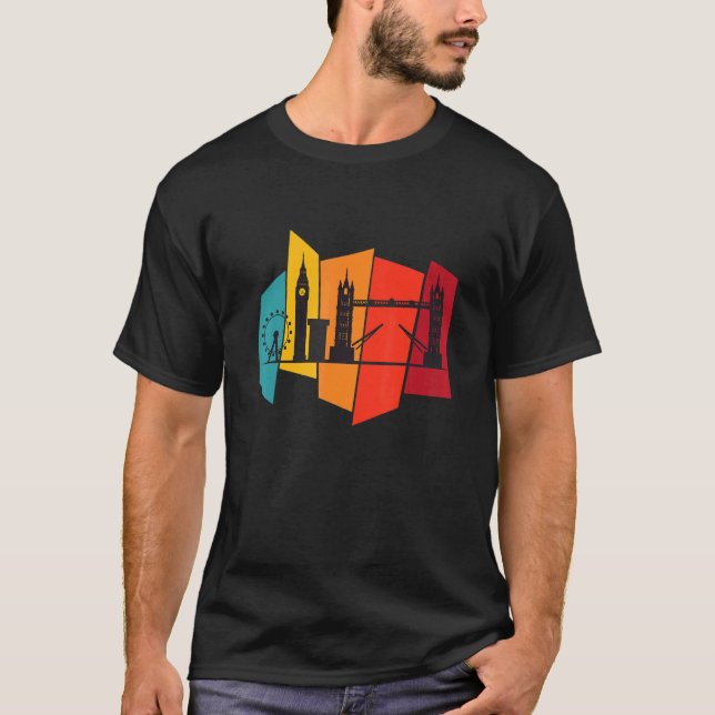 Camiseta Tower Bridge Of London Skyline Retro England (Frente)