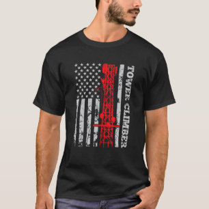 Camiseta Tower Climber USA Flag Tower Clima Cell Site Tec