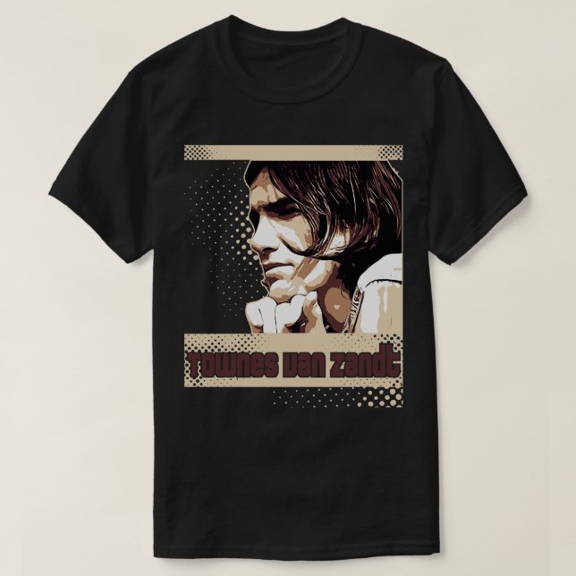 Camiseta Townes Van Zandt cantor americano (Frente do Design)