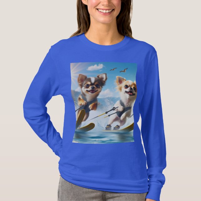 Camiseta Toy dogs Waterskiing! (Frente)