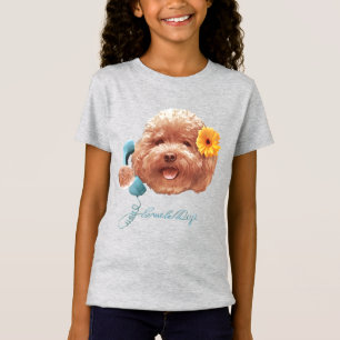 Camiseta Toy Poodle com Flor e Ilustração de Telefone