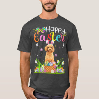 Camiseta Toy Poodle Dog Bunny Egg Hunt Engraçado Toy Poodle