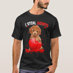 Camiseta Toy Poodle Dog I Roubar Corações Bonitos Dia dos N