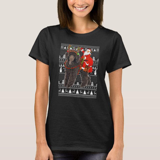 Camiseta Toy Poodle Dog Papais noeis Andando Poodle Feia (Frente)