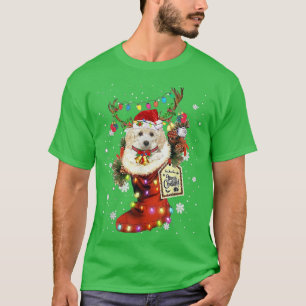 Camiseta Toy Poodle Xmas Boot Natal Sock Winter Neve