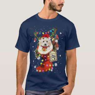 Camiseta Toy Poodle Xmas Boot Natal Sock Winter Neve