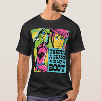 Camiseta Toy Story Woody há uma Cobra no Meu Boot Faixa Des