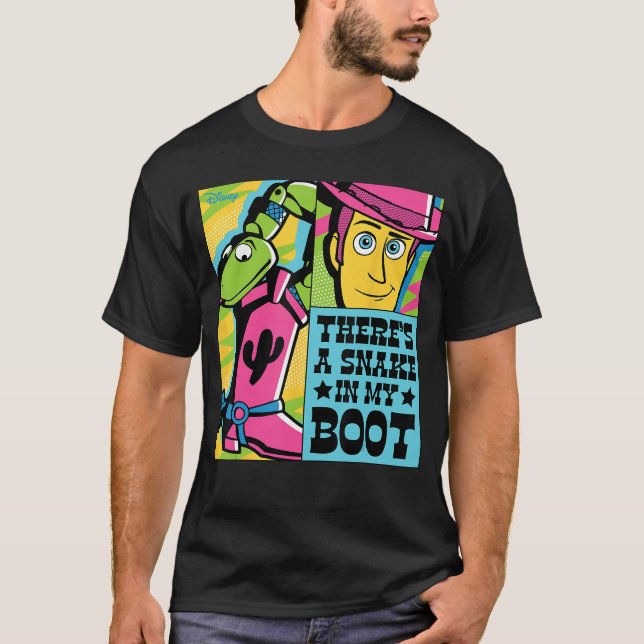 Camiseta Toy Story Woodyheres A Snake In My Boot Comic Stri (Frente)