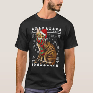 Camiseta Toyger Cat Santa Hat Natal Feia Natal