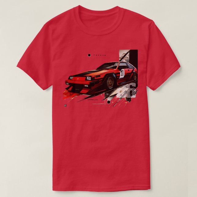 Camiseta toyota corolla ae 86 Red TSirt (Frente do Design)