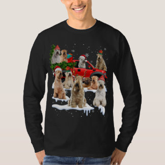 Camiseta Tr de Natal de Caminhão Vermelho Terrier com reves