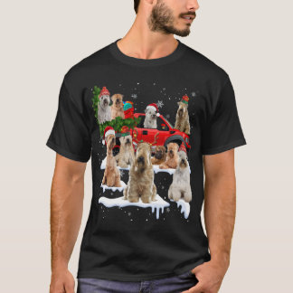 Camiseta Tr de Natal de Caminhão Vermelho Terrier com reves