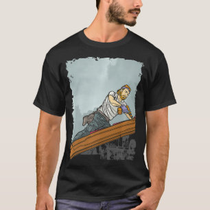 Camiseta Trabalha em telhado, trabalhador de construção Pre