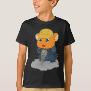 Camiseta Trabalhador da construção de hamster Martelo pneum
