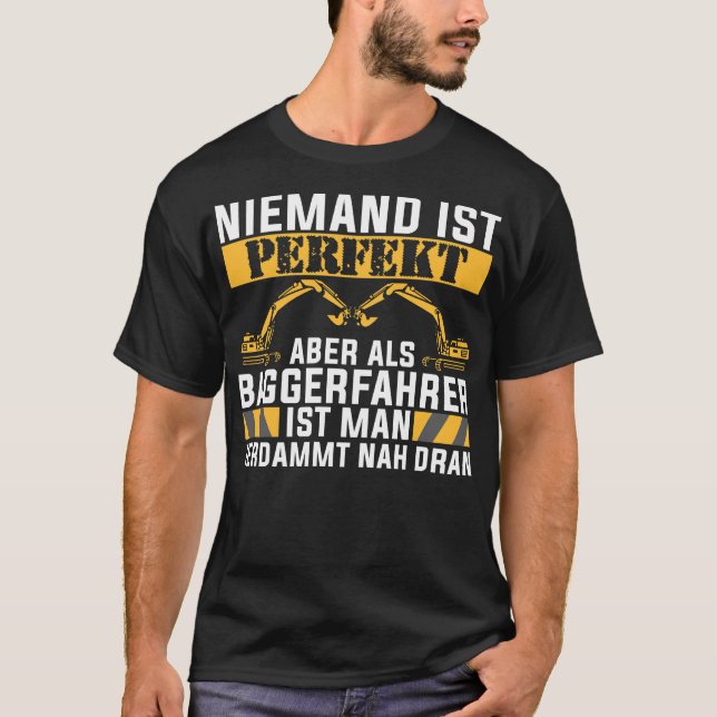 Camiseta trabalhador da construção do condutor da escavador (Frente)