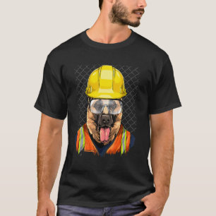 Camiseta Trabalhador da Construção Pastor Alemão Trabalhado