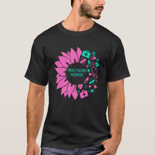 Camiseta Trabalhador da Saúde Flor de Girassol Enfermeira F