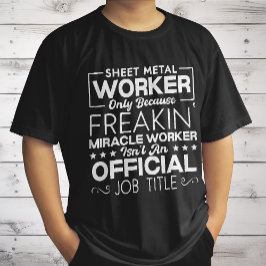 Camiseta Trabalhador de Chapas de Metal Mão de Vaca Humor E