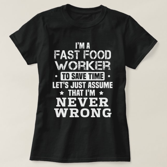 Camiseta Trabalhador de Comida Rápida (Frente do Design)