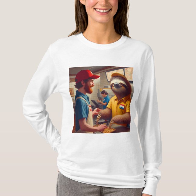 Camiseta Trabalhador de Comida Rápida Lenta (Frente)