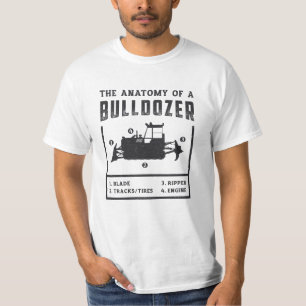 Camiseta Trabalhador De Construção A Anatomia De Um Bulld
