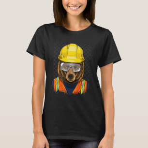 Camiseta Trabalhador de Construção - Brown Grizzly Bear Lab
