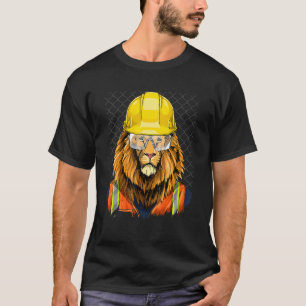 Camiseta Trabalhador de Construção Laboratório Lion Animal
