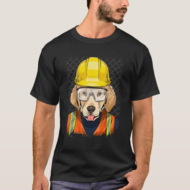 Camiseta Trabalhador de Construção Labrador Retriever Labor (Frente)