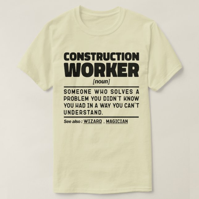 Camiseta Trabalhador de Construção Novo Pai Legal Presente (Frente do Design)
