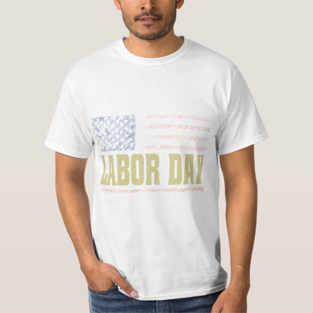 Camiseta Trabalhador de duro do Dia do Trabalho da Bandeira (Frente)