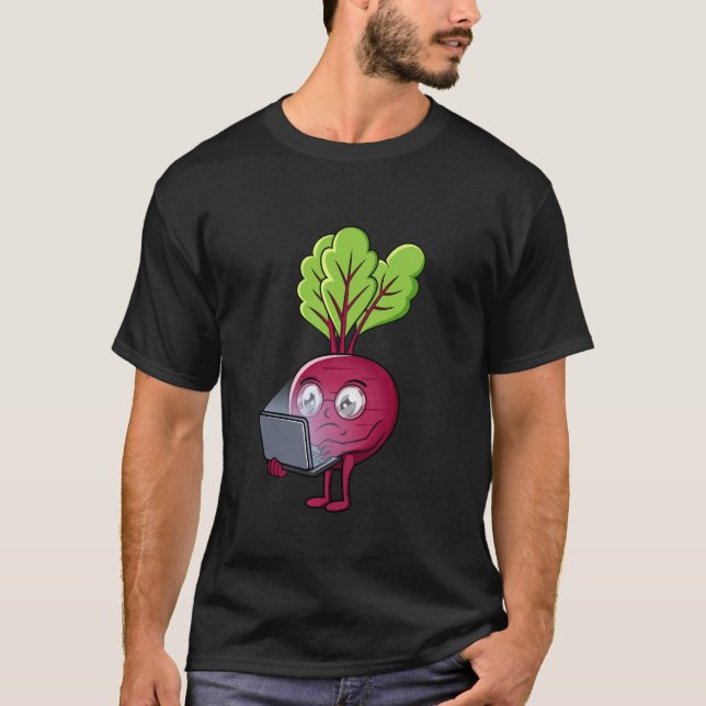 Camiseta Trabalhador de escritório trabalhando com laptop d (Frente)