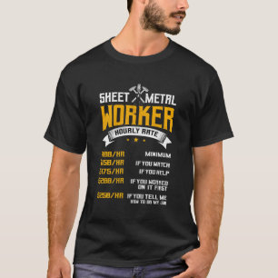Camiseta Trabalhador De Folha De Metal Na Parte Traseira De