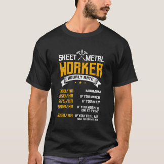 Camiseta Trabalhador De Folha De Metal Na Parte Traseira De