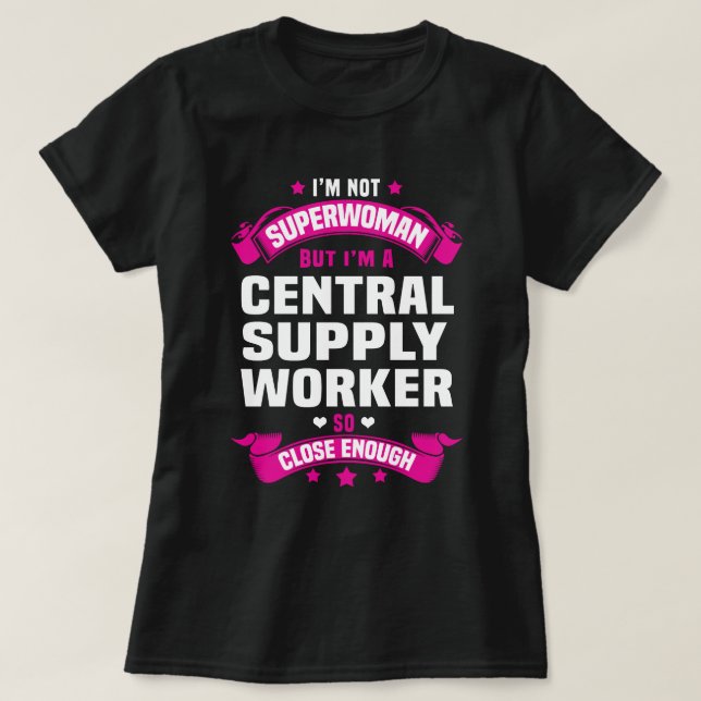 Camiseta Trabalhador de fornecimento central (Frente do Design)