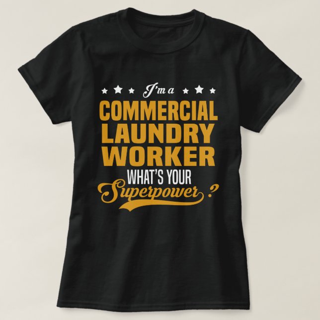 Camiseta Trabalhador de lavanderia comercial (Frente do Design)
