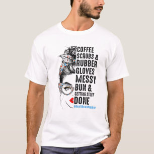 Camiseta Trabalhador de saúde Café Esfrega borracha Luvas N