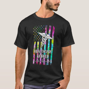 Camiseta Trabalhador de Saúde Enfermando o American Flag Ti
