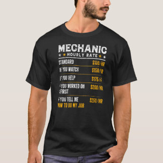 Camiseta Trabalhador Mecânico de Taxa Horária Mecânica