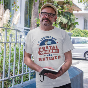 Camiseta Trabalhador Postal aposentado Engraçado de Reforma