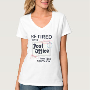 Camiseta Trabalhador Postal Aposentado Feliz Hora Engraçado