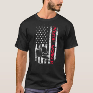 Camiseta Trabalhador Postal Bandeira Americana Carregador d