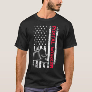 Camiseta Trabalhador Postal Bandeira Americana Carregador d