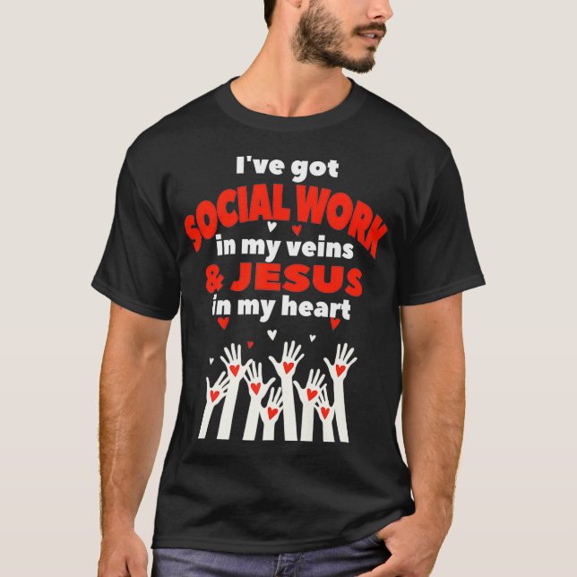 Camiseta Trabalhador Social Cristão Jesus Estudantes MSW Wo (Frente)