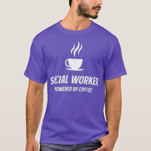Camiseta Trabalhador Social Equipado Com Cafeína Funny Cafe