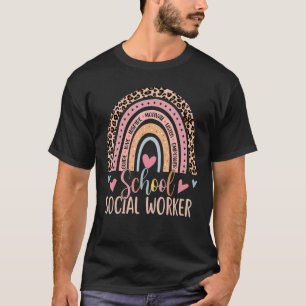 Camiseta Trabalhador social escolar Rainbow Leopardo Imprim
