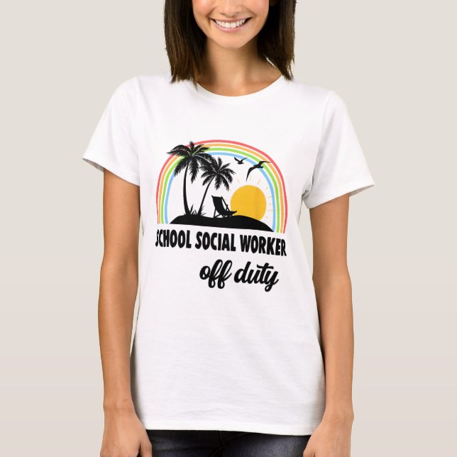 Camiseta Trabalhador Social Fora De Serviço Arco-Íris Fim D (Frente)